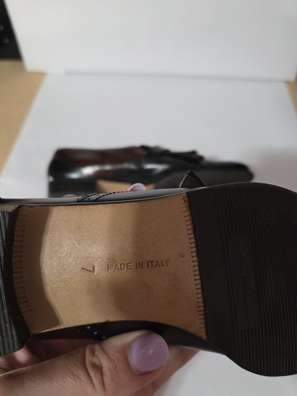 Vintage Salvatore Ferragamo Kiltie Monk Strap Loafers Black Burgudy Leather 7 4A - Picture 5 of 9